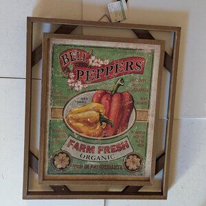 NWT Bell Pepper Farm Fresh Vegetable Print Farmhouse Rustic Wall Decor Michael's
